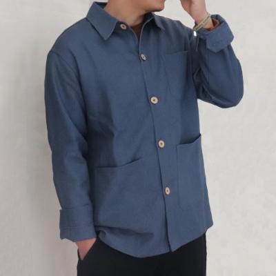 China 100% Custom Hemp QUICK DRY Plain Weave Long Sleeve Button Down Jacket Hemp Shirts for sale