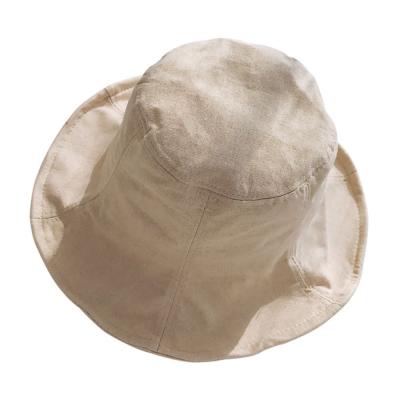 China Hot Selling Color 55%Linen 45%Cotton Custom Fashion Picture Navy Blue Fishing Reversible Unisex Bucket Hat for sale