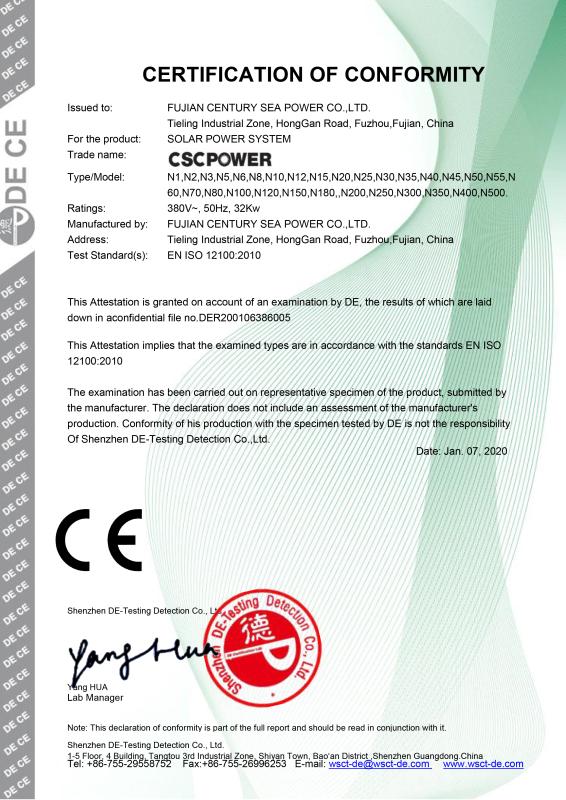 CE - Fujian Century Sea Power Co., Ltd.