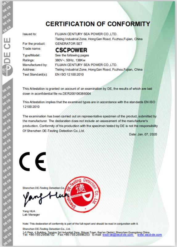 CE - Fujian Century Sea Power Co., Ltd.