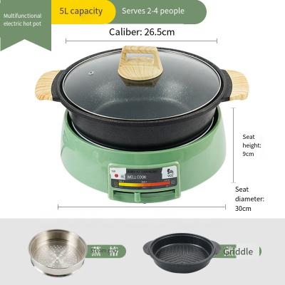 China Household Factory Electric Skillet Multifunctional Portable Electric Hot Pot Adjustable Electric Hot Pot for sale