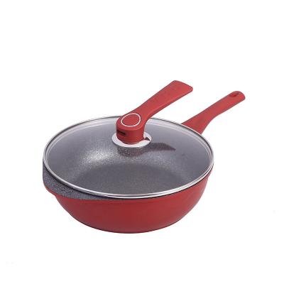 China Household Frying Pans Cookware Viable Pan With Lid Pan Stick Stainless Steel Frying Wok Nonstick for sale