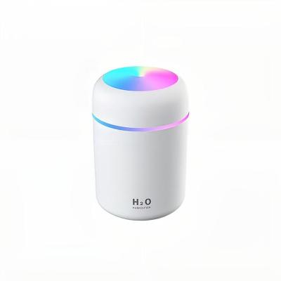 China 2023 Car Air Humidifier Creative Mini Portable 300ML USB Oil Diffuser Essential Cool Mist Sprayer With Colorful Night Light for sale