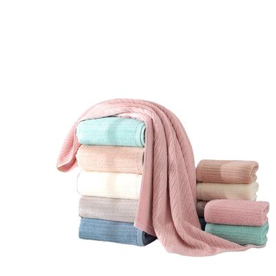 China QUICK DRY Thick Bath Towel Set 3 Pcs Towel Set Custom Your Logo Face Bath Towel Set Wholesale 100 Cotton Space Soft OEM Customized Adult for sale