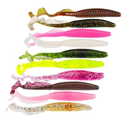 China Silicone Plastic 10 For Comfortable Package Simple Color Design New Lures Soft Fishing Worm Lures Soft Groundbait for sale