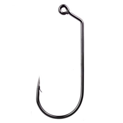 China 100pcs/bag High Carbon Steel Round Bend Fish Hook Heavy Wire 60 Degree Jig Hook with Black Nickel for sale