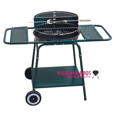 China Height Adjustable Kettle BBQ Grill Round Shape Barbecue Grill With Cart 18 Inch for sale