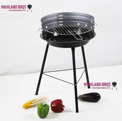 China Height Adjustable BBQ Grills 14 Inch Single Round Tripod BBQ Grill Portable Charcoal Grill for sale