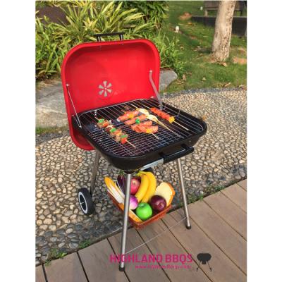 China Adjustable Height 18 Inch Hamburg BBQ Grill Charcaol Grill With Cart For Outdoor Camping for sale