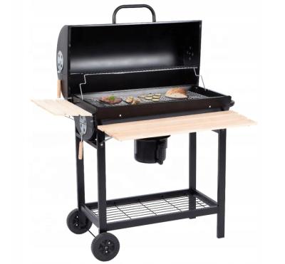 China Easily Collected Oil Drum BBQ Grill Gerden Camping BBQ Grill Smoker With Cart for sale