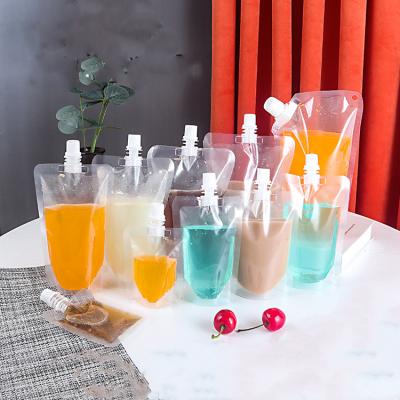 China Recycled Materials Reusable Clear Plastic Flask Bags Travel Beverage Liquor Liquid Liquor Cruise Sneak Drinks Packaging Spout Pouch for sale