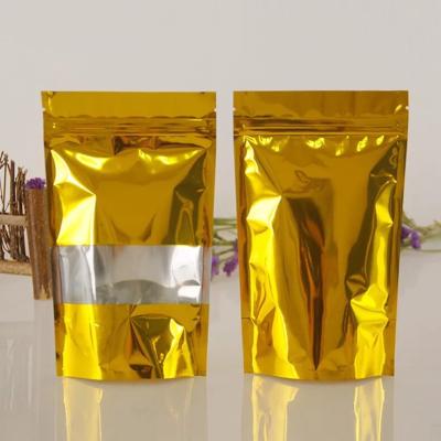 China Matellic Gold Color Smell Proof Mylar Bag Food Packaging Food Moisture Proof Bag Stand Up Pouches for sale