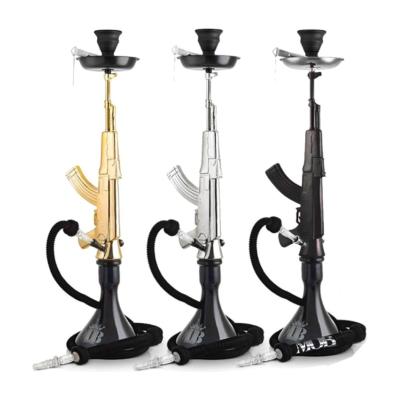 China Bigfhookah Handmade Fast Delivery Quality Resin Machine Gun Type Led Hookah Ak47 Shisha for sale