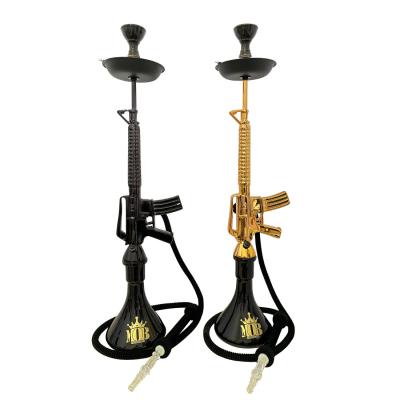 China Resin Interesting Skull Head Shape Gun Quality M416 Large Size Hookah Made Of All Resin Hose Charcoal Shisha 1 for sale