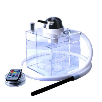 China Handmade Portable Hookah Box Acrylic Shisha Square Led Hookah With Led Light for sale