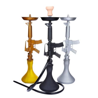 China 2021 Hot Sale Acrylic Shesha Zinc Alloy Ak 47 Gun Shape Hookah For Hookah Shisha for sale