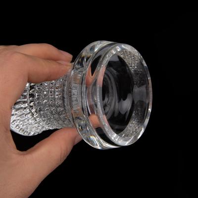 China Wholesale Transparent Color Smooking Shisha Glass Glass Crystal Hookah Bowls Small Travel Head Shisha With Filter for sale