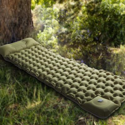 China Light Foot Press Outdoor Camping Light Sleep Inflatable Rising Mat / Inflatable Pad for sale