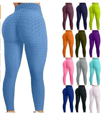 China 2022 Hot Selling Breathable Women Bubble Yoga Pants High Waist Sports Colorful Skinny Leggings Plus Size Women Jogging for sale