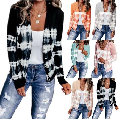 China custom Anti-wrinkle outwear autumn and winter loose print dye tie cardigan for sale