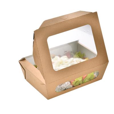 China Disposable Food And Beverage Packaging Ensalada De Paper Disposable UV Coating Varnishing Embossing Stamping Accept Matt Lamination Box for sale