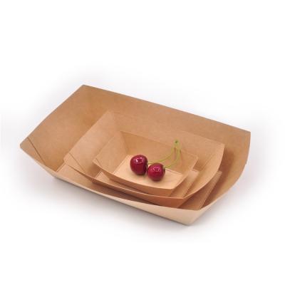 China B3-Snacks Packaging Disposable Fast Food Paper Tray Hot Dog Hamburger Packaging Paper Ship Disposable Paper Box for sale