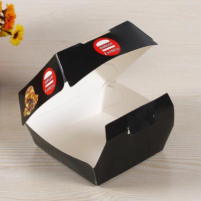 China Disposable Custom Printed Recycled Containers Take Out Food Burger Hamburger Box Packaging Sushi Cake Cookie Cheesecake Paper Boxes for sale