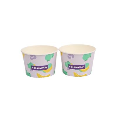 China 5oz 8oz 10oz 16oz Disposable Frozen Yogurt Ice Cream Disposable Custom Printed Paper Cup for sale