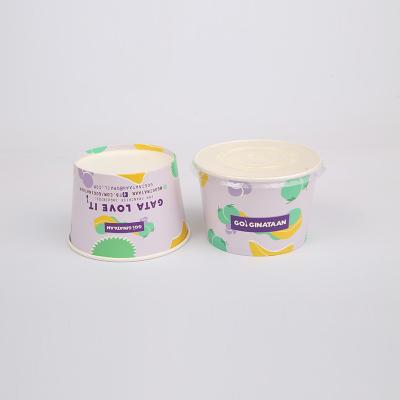 China Disposable Eco Friendly Ice Cream Paper Cup Ice Cream Paper Cup Food Grade Ice Cream Box for sale