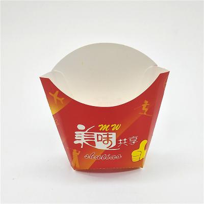 China 90g Paperboard Disposable White Food Bag Paper Container For French Fries Takeout French Fries Bag Ivory Board Fried Chicken Bag for sale