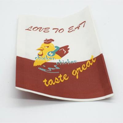 China Logo Printed Paper Bag Customized Disposable Oil Make Bag Food Grade Kraft Paper Bag For Resistant Popcorn French Fries And Chicken for sale