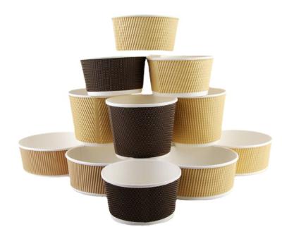 China Disposable Kraft Paper Waterproof Corrugated Bowl Thicken Paper Take Out Food Containers With Lid for sale