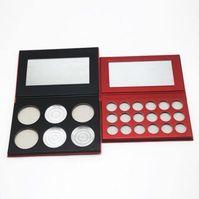 China Factory Price Disposable Custom Printing And Holes Empty Eyeshadow Palette Box With Mirror for sale