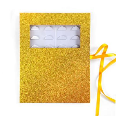 China Disposable Luxury Logo Glitter Empty Eyelash Paper Customized Box for sale