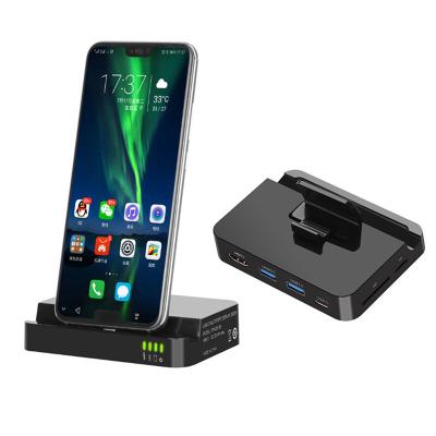 China Adjustable USB-C Multiport Mobile Phone Docking Station to 4K Output USB SD TF Card Charger Dock Landline Station-compatible HDMI Interface for sale