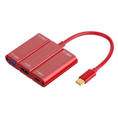 China 4K+3*USB+Type-C Interface USB TYPE-C to USB3.0 USB3.0 Multiport Splitter HDMI-Compatible Lighting to 4K TV Fast Data Transfer for Macbook for sale