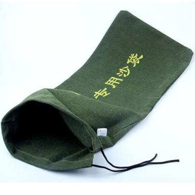 China Canvas Water Permeable Green Fabric Blend Polyester-cotton Flood Control Sandbag for sale