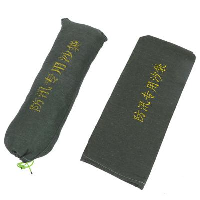 China Customized Canvas Water Permeable Green Water Permeates Flood Control Green Sandbag for sale