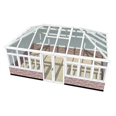 China Modern Zekin Skylight Detached Exterior Prefab Aluminum Free Standing 4 Seasons Garden Insulated Glass Roof Shading For Solarium for sale