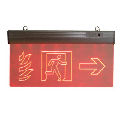 China LED Exit Sign IP33 Emergency Light Aluminum Housing CE RoHS 2 Years Warranty Acrylic Emergency LED Exit Light for sale