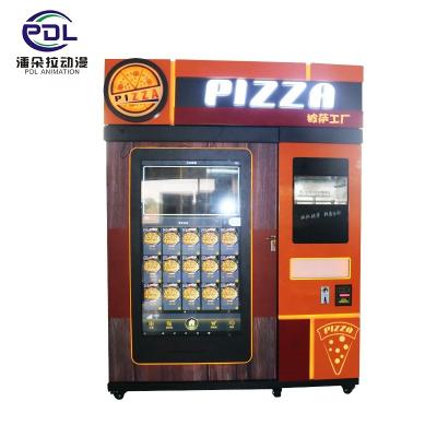 China Leaves Self Serve Smart Vending Machine Fast Food Frozen Pizza Heating Vending Machine 1730*1730*2440MM for sale