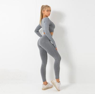 China Breathable Wholesale Unbranded Fitness Apparel High Quality Sporting Goods Workout Clothes Women's Fitness Autumn Tracksuit Sportswear for sale