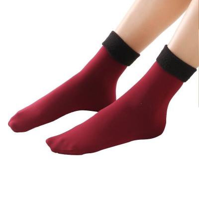 China Warm thicken plus velvet warm ladies deep thongs thermal fluffy warm socks for sale