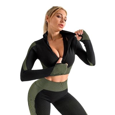 China 2021 Breathable Fitness Women Gym Sports Jacket Workout Running Yoga Top Jacket For Women for sale