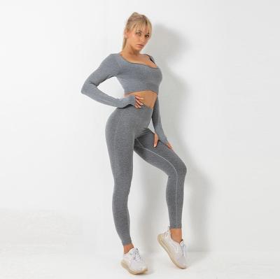 China Wholesale Breathable Sport Wears Brand Free Fitness Clothing High Quality Workout Clothes Women's Fitness Sportswear Autumn Tracksuit for sale