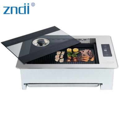 China 220V Square Stainless Steel Barbecue Korean Style Smokeless Grill ZD-SK22 for sale