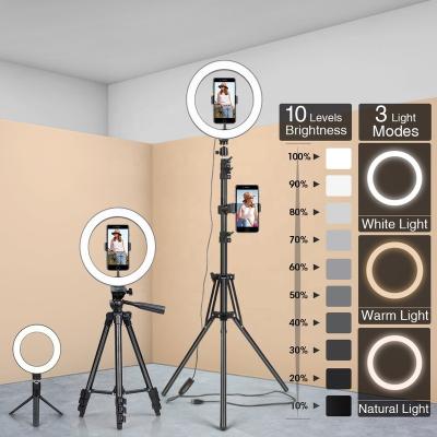 China Makeup Ring Light Photography Led Light Selfie Rim Face Detection Ringlight Mobile Stand Tripod Stand Lamp Holder For Live Video Streaming for sale