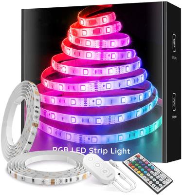 China Warehouse RGB LED Strip String Lights Waterproof Color Changing With Remote Bright Multicolor LED Light For Kitchen Yard Indoor Christmas for sale