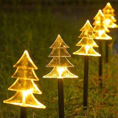 China Outdoor Waterproof Decorative Solar Garden Christmas Tree Snowflake Star Stake Light for sale