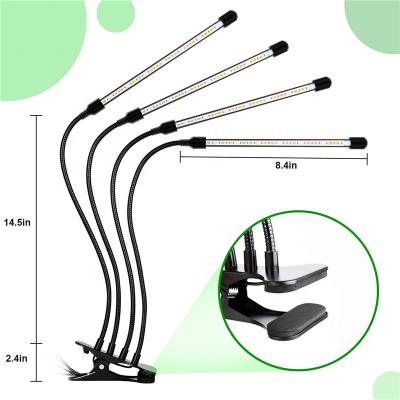 China Factory Greenhouse Direct Sale 4 Heads Aluminum Clip Led Grow To Plant Light Indoor Plant Growth Led Plant Light for sale